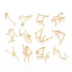Золотой Сплав кабошонов, 12 созвездие, уф смола наполнитель материал, золотые, 16~27x8~20x3 мм, 12 шт / комплект