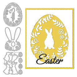Egg 3 шт 3 стили трафареты для штампов из углеродистой стали, для diy scrapbooking, Фотоальбом, декоративная бумага для тиснения, цвет нержавеющей стали, кролик и пасхальное яйцо, пасха тема шаблон, 10.4~11.2x7.3~8.9x0.08 см, 1 шт / стиль