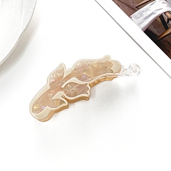 Фора Цветочные акриловые заколки для волос из кожи аллигатора, аксессуары для волос для женщин и девочек, оранжевые, 100 мм