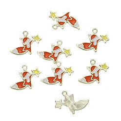 Лиса Подвески из эмали и сплава, золотые, лиса, 14.6x26 мм