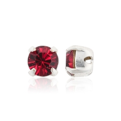 90110 Ruby Preciosa® maxima crystal в пришивной чашке, чешский хрусталь, с настройками латуни, 719 35 021 шатон (круглый), серебряные, 90110 рубин, ss 12 (3~3.2 мм)