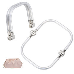 Платина Оправы для сумок из алюминиевого сплава, арка, платина, 9x11.3x1.8 см