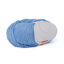 Светло-Голубой Хлопковая пряжа, для вязания спицами и крючком своими руками, теплая пряжа для сумки, шапки, шарфов, одежды, перчаток, тапочек, кукол, Небесно-голубой, 2 мм