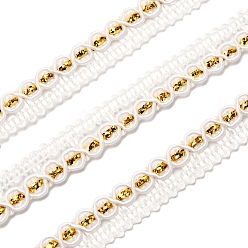 Белый Навахо Отделка из полиэстера, волнистая обрезка для украшения домашнего текстиля, навахо белый, 1/2 дюйм (12 мм), около 80.00~90.00 ярдов (73.15~82.296 м) / рулон