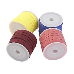 (52) Непрозрачная лаванда Шнуры из искусственной замши, искусственная замшевая кружева, разноцветные, 5x1.5 мм, около 5.46 ярдов (5 м) / рулон, 4 рулонов / набор