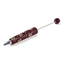 Аметист Железная ручка из бисера, шариковая ручка, с полимерной глиной горный хрусталь, для индивидуальной ручки с ювелирными бусинами, случайная подложка, аметист, 149x16 мм