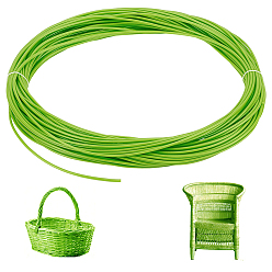 Green Plastic Rattan Wicker Strips, Solid Weaving Material, for DIY, Furniture Knitting, Green, 4mm, 50m/500g