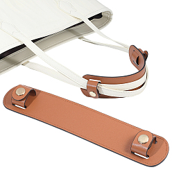 Sienna Imitation Leather Bag Strap Covers, Shoulder Pads, with Alloy Snap Button, Golden, Sienna, 230x98x5.5mm