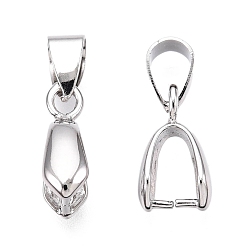 Платина Держатели пончик из латуни, без кадмия, без никеля и без свинца, платина, 19x7.5x4.5 мм, отверстие : 6x4 мм, внутренней меры: 7.5x4.5 мм, штифты : 1 мм