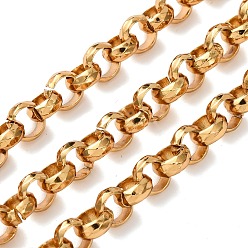 Золотой 304 из нержавеющей стали цепи Роло, несварные, с катушкой, золотые, 7x3 мм
