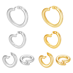 Золотой & Серебряный 925 застежка-молния из стерлингового серебра, кольцо, золотой и серебряный, 6~10x1.2~1.5 мм, Внутренний dimater: 3.3~6.5 мм, 8 шт / комплект