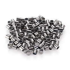 Gunmetal Brass Crimp Beads, Cadmium Free & Nickel Free & Lead Free, Tube, Gunmetal, 2.5x2.5mm, Hole: 2mm