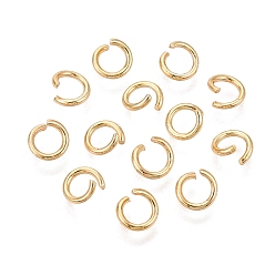 Золотой 304 из нержавеющей стали открыты кольца прыжок, круглые, золотые, 6x1 мм, внутренний диаметр: 4 мм, 18 датчик, около 179 шт / упаковка
