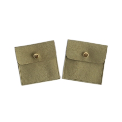 Цвет Оливы Бархатные мешочки для хранения украшений с кнопкой, для упаковки свадебной вечеринки, квадратный, оливковый, 8x8 см