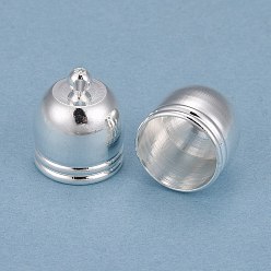Посеребрённый Латунная заглушка для шнура для изготовления ювелирных изделий, долговечный, колонка, 925 серебро покрытием, 15x14 мм, отверстие : 1.8 мм, внутренний диаметр: 12 мм