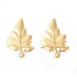 Золотой Латунные подвески, стойки покрытие, лист, золотые, 23x14.5x1 мм, отверстие : 1 мм