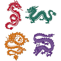 Дракон Углеродистая сталь разрезает трафареты, для diy scrapbooking, Фотоальбом, декоративная бумага для тиснения, дракон, 130~177x110~120x0.8 мм, 2 шт / комплект