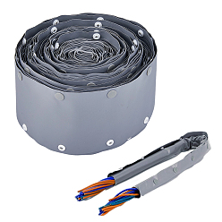 Gray PVC Snap Wire Protection Sleeve, Flat, Gray, 120x0.5~4mm, 5m/roll