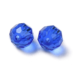 Medium Blue Glass Imitation Austrian Crystal Beads, Faceted, Round, Medium Blue, 6mm, Hole: 1mm