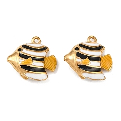 Черный 304 нержавеющей стальной эмали подвески, рыба, реальный 18 k позолоченный, ионное покрытие (ip), чёрные, 16x17x6 мм, отверстие : 1.4 мм