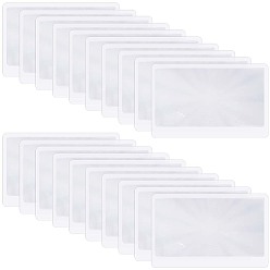 Прозрачный 30 шт. ультратонкие закладки для увеличительных линз из ПВХ, прямоугольные, прозрачные, 85x54x0.4 мм