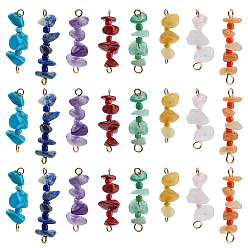 Золотой 48 шт. 8 стили натуральные и синтетические драгоценные камни бисерные подвески-соединители, со стеклянными бусинами и 304 петлями из нержавеющей стали, золотые, 29.5~31.5x5.5~11.5 мм, отверстие : 1.4~2 мм, 6 шт / стиль