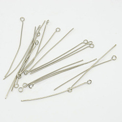 Платина Железный штифт, без кадмия и без свинца, платина, 45x0.7 мм, отверстие : 2 мм, Около 6000 шт / 1000 г