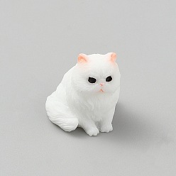 Белый Украшения в форме кошек из смолы, для украшения рабочего стола домашнего офиса, белые, 21.5x21x24 мм
