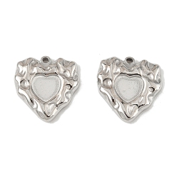 Нержавеющая Сталь Цвет 304 Настройки кабошон из нержавеющей стали кулон, сердце, цвет нержавеющей стали, лоток : 7.5x8 мм, 19x18x3.5 мм, отверстие : 1.3 мм