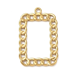 Rectangle 304 подвески из нержавеющей стали, прямоугольные, 43.5x27.5x2.5 мм, отверстие : 3 мм