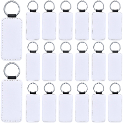 Белый 20 шт. прямоугольные подвески из цинкового сплава, с ПУ кожаный, белые, 113x38x5.5 мм