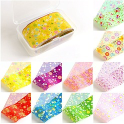 Цветок 10 наклейки для ногтей из фольги для переноса стиля, наклейки для ногтей, украшения для ногтей, цветочным узором, 50x4 см, 10 листы / коробка, коробка: 8.6x5.6x2.45 см