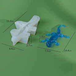 Белый Силиконовые формы, формы для литья смолы, для уф-смолы, эпоксидная смола, ящерица, белые, 153x84x27 мм