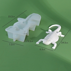 Белый Силиконовые формы, формы для литья смолы, для уф-смолы, эпоксидная смола, ящерица, белые, 152x72x32 мм