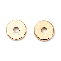 Настоящее золото 18K Spacer бисер латунные, без кадмия, без никеля и без свинца, Плоский круглый / диск, реальный 18 k позолоченный, 7.5x1 мм, отверстие : 2 мм