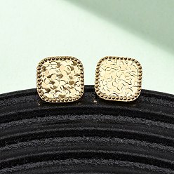 Квадрат Латунь серьги, без никеля , реальный 18 k позолоченный, квадратный, 10x10 мм