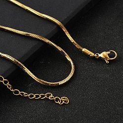 Золотой 2мм 304 ожерелья из нержавеющей стали в виде змеиной цепи для женщин и мужчин, золотые, 17.72 дюйм (45 см)