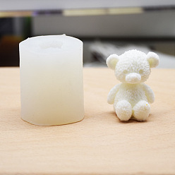 Белый Силиконовые формы для свечей своими руками, для изготовления ароматических свечей, медведь, белые, 4.1x4.9 см