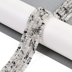 Белый Бусины из натурального белого нефрита, граненые, шайба, окрашенные, белые, 4~4.5x3 мм, отверстие : 1 мм, около 112~121 шт / нитка, 13.54''~13.98'' (34.4~35.5 см)