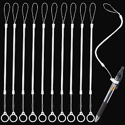 Clear 10Pcs TPU Eraser Anti-lost Rope, with 10Pcs Silicone Pendant, Clear, 245~250x3.5mm
