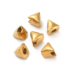 Настоящее золото 18K 304 из нержавеющей стали бусы, треугольные, ионное покрытие (ip), реальный 18 k позолоченный, 4x4x3.5 мм, отверстие : 1~1.2 мм