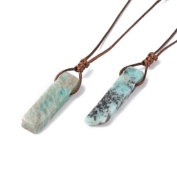 Амазонит Ожерелье с подвеской из натурального амазонита и вощеным шнуром для женщин, 33.86~38.98 дюйм (86~99 см)
