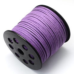 Dark Orchid Eco-Friendly Faux Suede Cord, Faux Suede Lace, Dark Orchid, 3.0x1.4mm, about 98.42 yards(90m)/roll