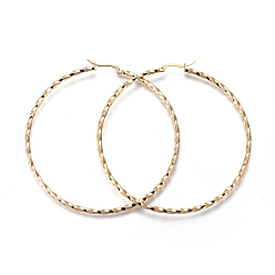 Золотой 201 серьги из нержавеющей стали, с 304 штифта из нержавеющей стали, гипоаллергенные серьги, форма витого кольца, золотые, 39.5x2.5 мм, 10 датчик, штифты : 0.7 мм