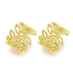 Настоящее золото 18K Латунь манжеты серьги, лист, для женщин, реальный 18 k позолоченный, 17x12 мм