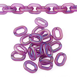 Индиго 20шт. прозрачных акриловых быстроразъемных соединителей, ab color овальные ссылки, индиговые, 19x14 мм