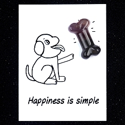 Серый агат Натуральный агат, резные фигурки, украшение, для домашнего украшения рабочего стола, Подарочная карта своими руками с вдохновением, собаке кость, 20x35 мм