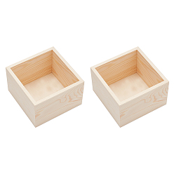 BurlyWood Wooden Storage Box, without Cover, BurlyWood, 12x12x8cm