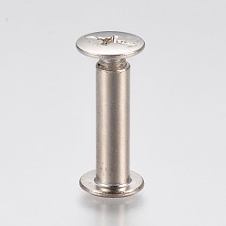 Платина Железные винтовые заклепки, чикаго винты, аксессуары для одежды, платина, 19x9.5 мм, Ручка: 5 мм