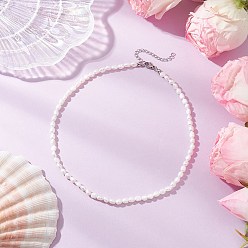 Нержавеющая Сталь Цвет Ожерелья из натурального жемчуга Кеши с двух сторон, полированные бусины для женщин, кремово-белые, цвет нержавеющей стали, 14.96 дюйм (38 см)